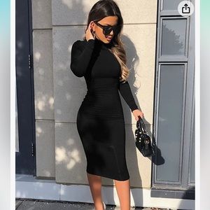 Bodycon Turtleneck Midi Dress